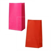 XUYAN 10pcs Candy Packaging Flat White Kraft Paper Bag Paper Gift Bag for Halloween Thanksgiving Christmas Holiday Wedding Bridal Birthday Party Gift, Reusable \u0026 Durable(Hot-Pink+Red)